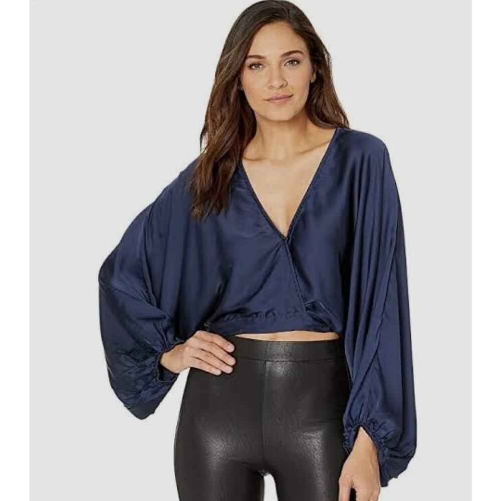 Free People Midnight Vibes Top Womens XS oversized Dolman Poet Flowy sleeve